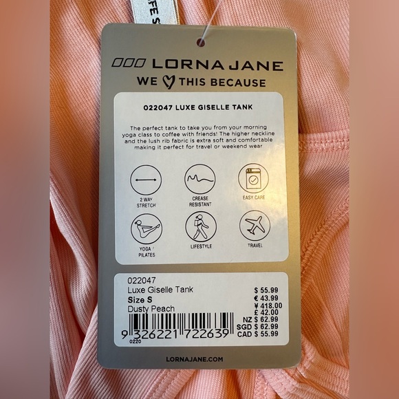 Lorna Jane Luxe Giselle Tank Peach - Picture 4 of 5